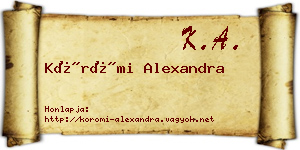 Körömi Alexandra névjegykártya
