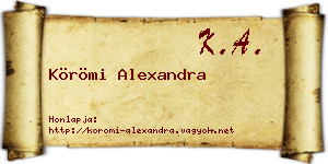 Körömi Alexandra névjegykártya