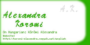 alexandra koromi business card