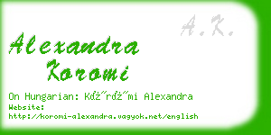 alexandra koromi business card